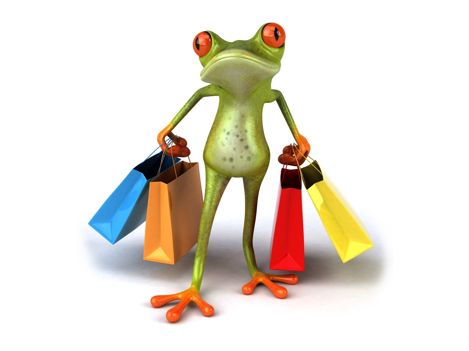 Download full size Shopping Frog 3D Animals wallpaper / 1600x1200