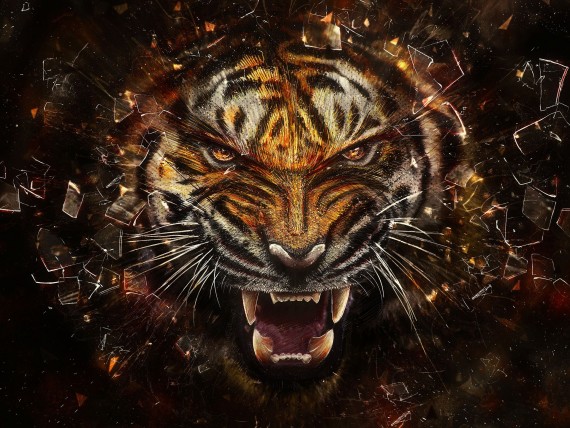 Free Send to Mobile Phone tiger 3D Animals wallpaper num.20