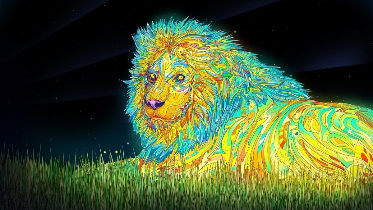 Full size lion 3D Animals wallpaper / 1200x676