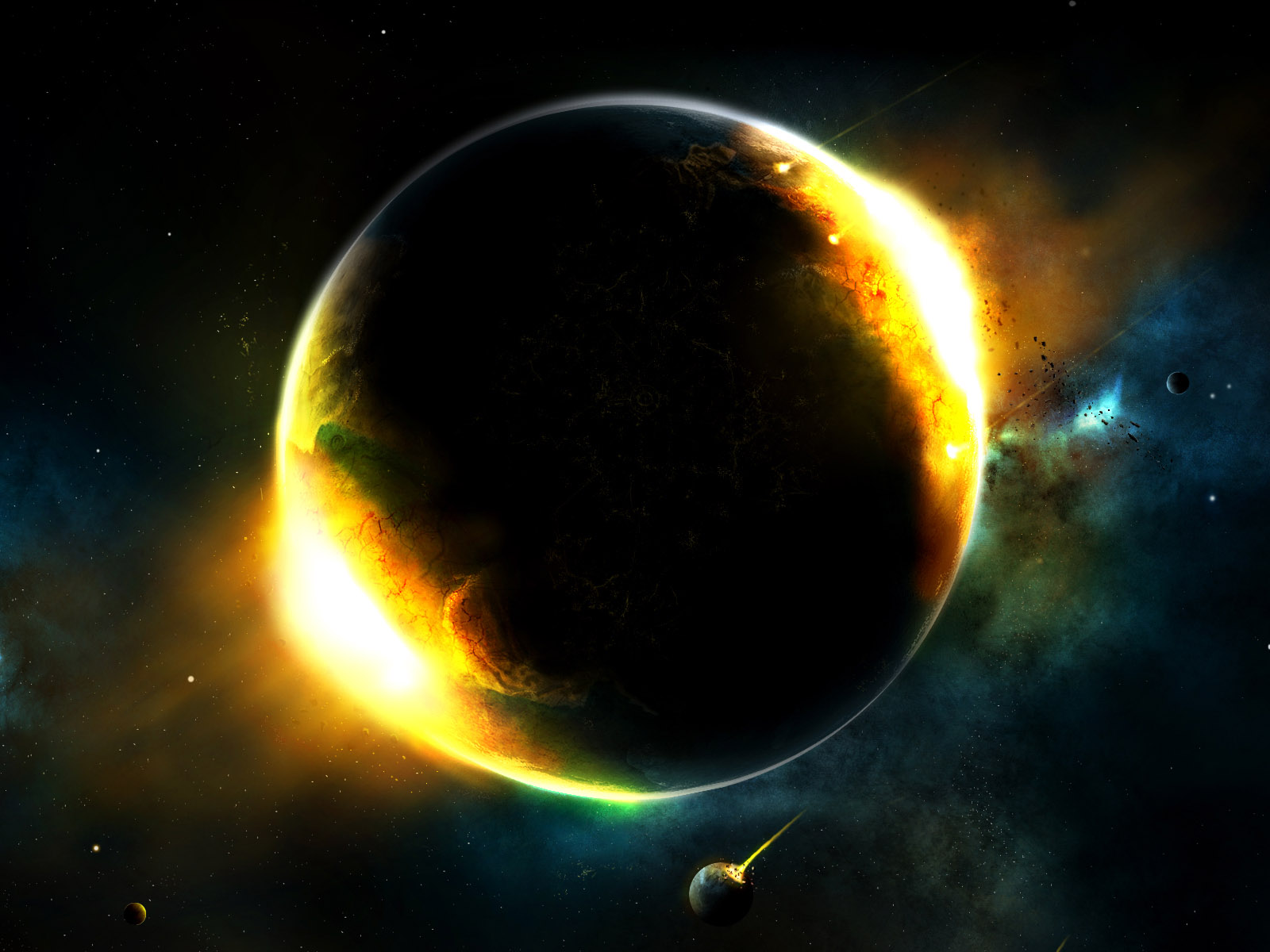 Download HQ irradiation planet 3d Space wallpaper / 1600x1200