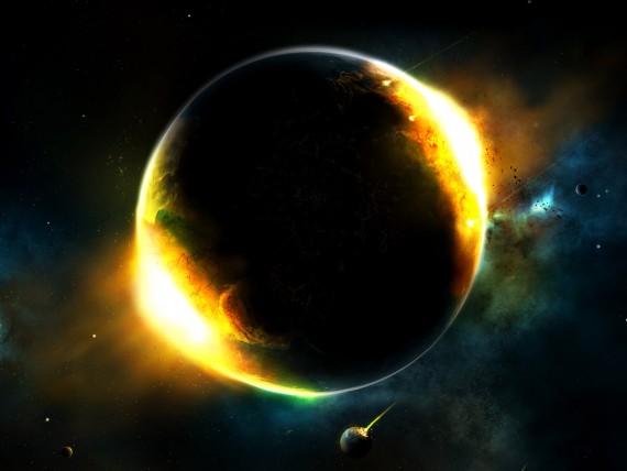 Free Send to Mobile Phone irradiation planet 3d Space wallpaper num.136