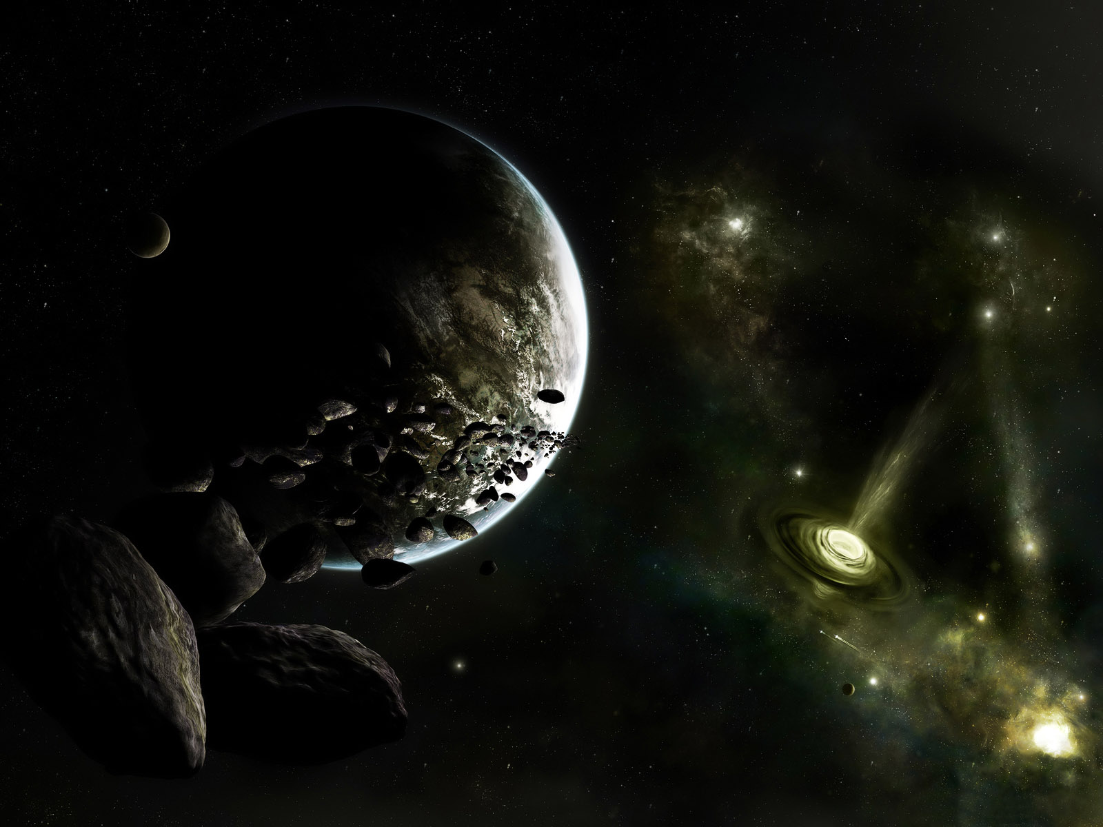 Download High quality black space 3d Space wallpaper / 1600x1200
