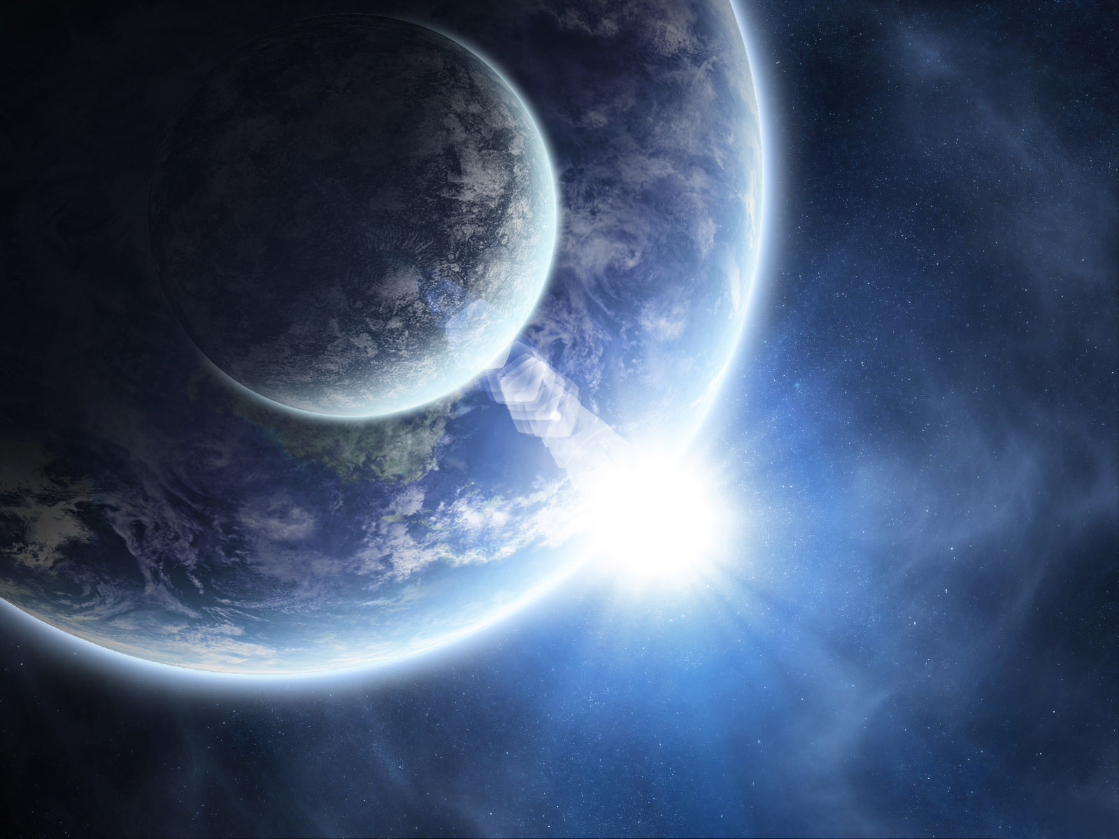Download full size rise sun 3d Space wallpaper / 1600x1200
