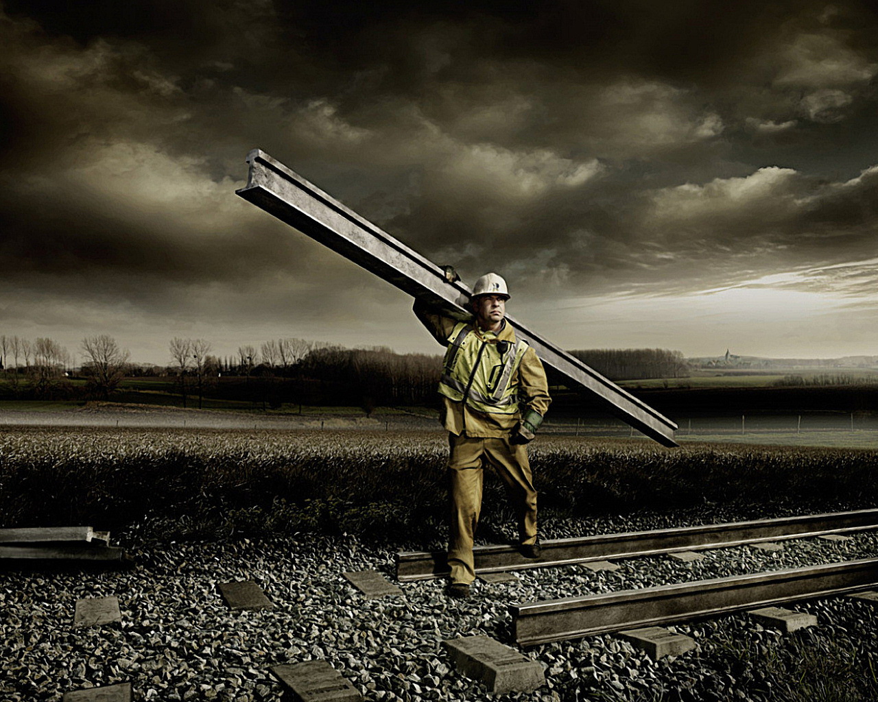 Download full size Working with the rail Digital Art wallpaper / 1280x1024