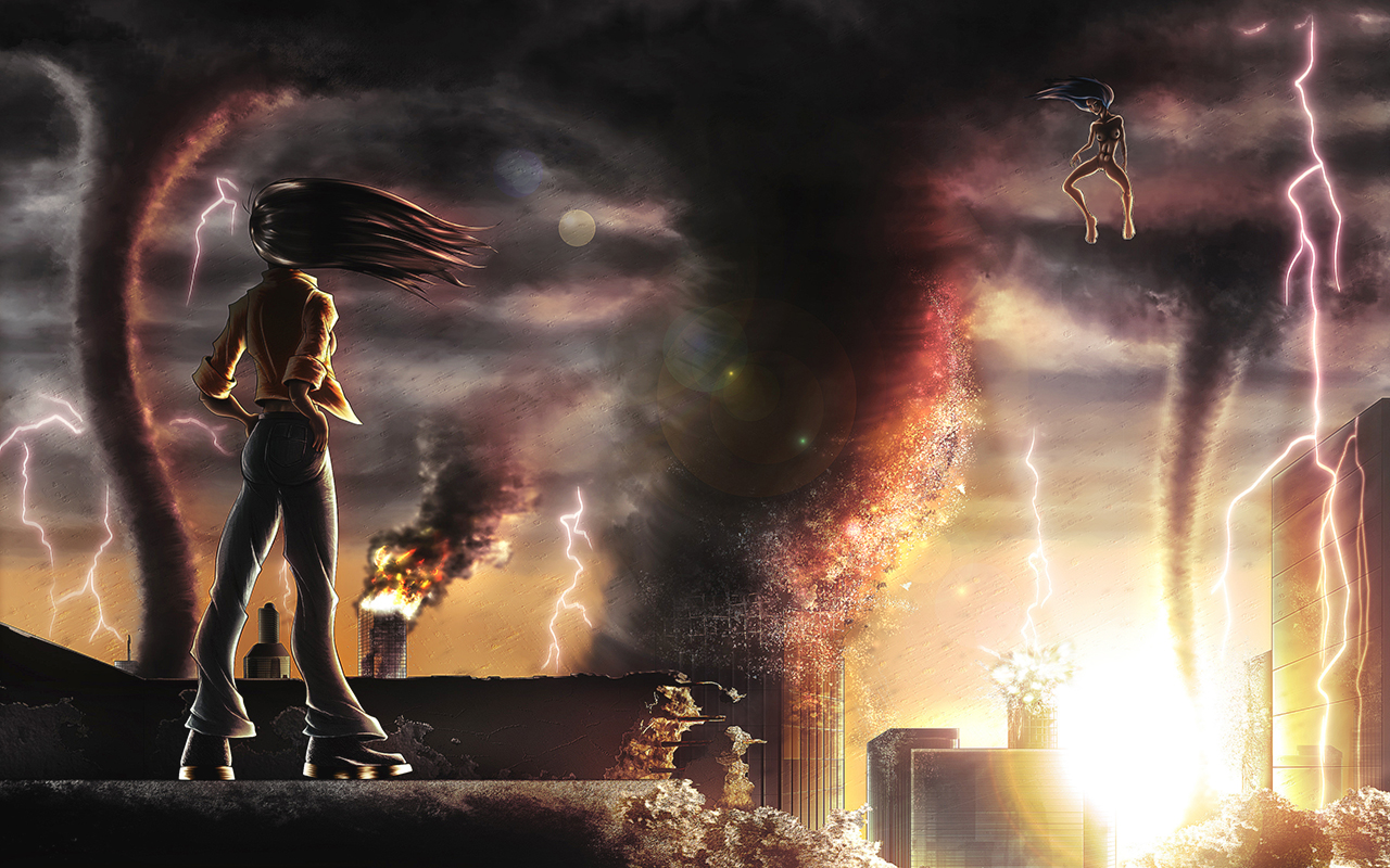 Download full size Evil sky Digital Art wallpaper / 1280x800