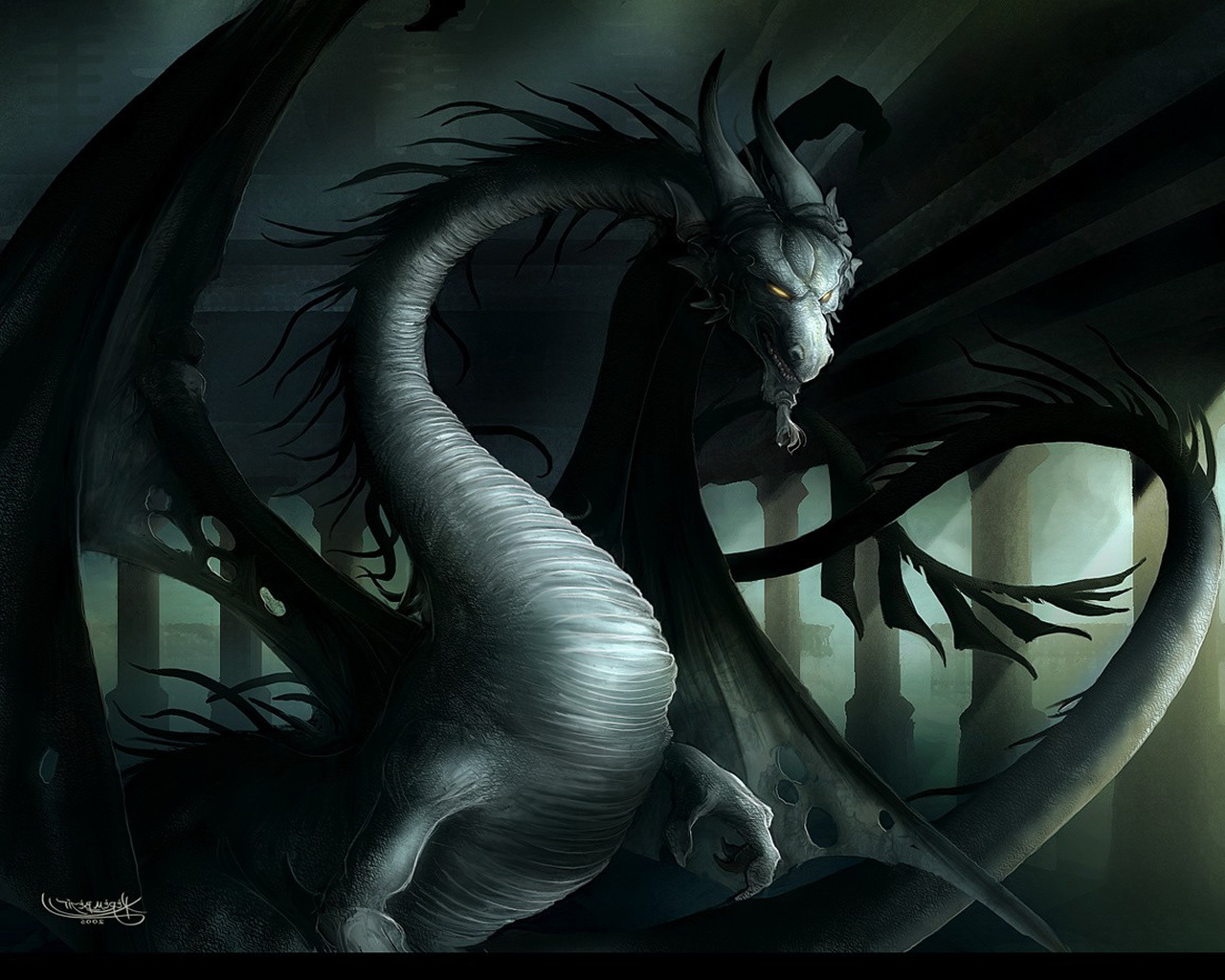 Download full size Dragon Fantasy wallpaper / 1280x1024