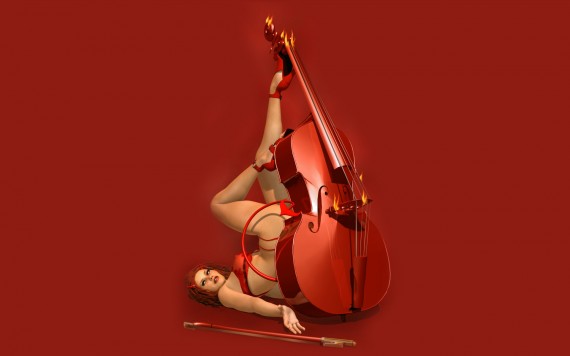 Free Send to Mobile Phone red contrabass Girls wallpaper num.215