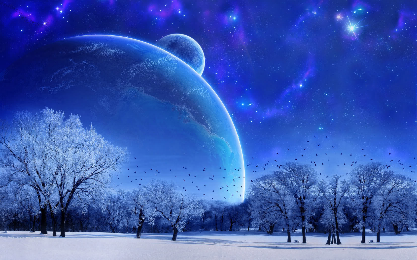 Download High quality Peacefull Winter Science Fiction (Sci-fi) wallpaper / 1680x1050