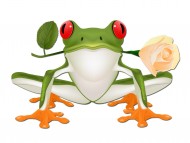 Download Frog bring rose / Vector