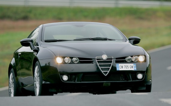 Free Send to Mobile Phone Black Brera front Alfa Romeo wallpaper num.72