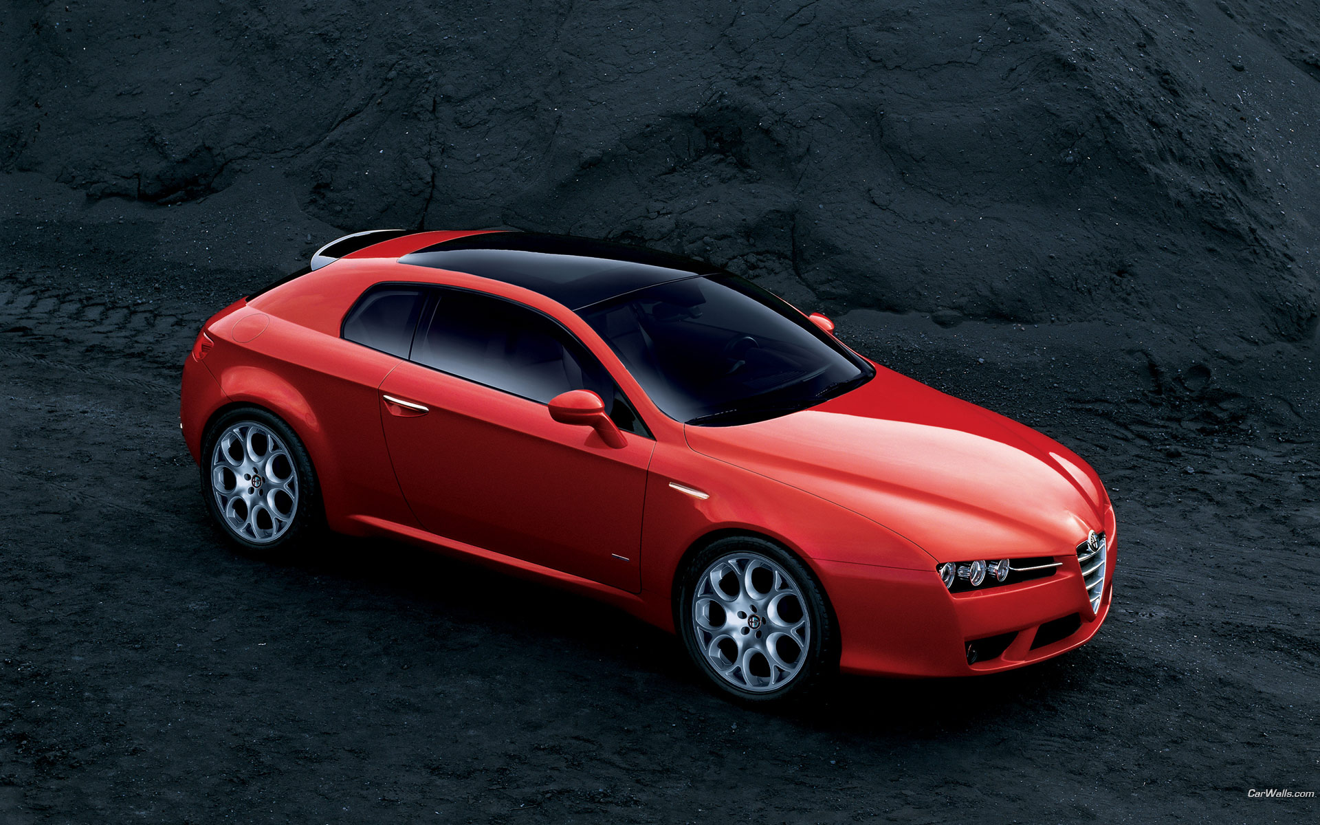 Download High quality Red Brera side view Alfa Romeo wallpaper / 1920x1200