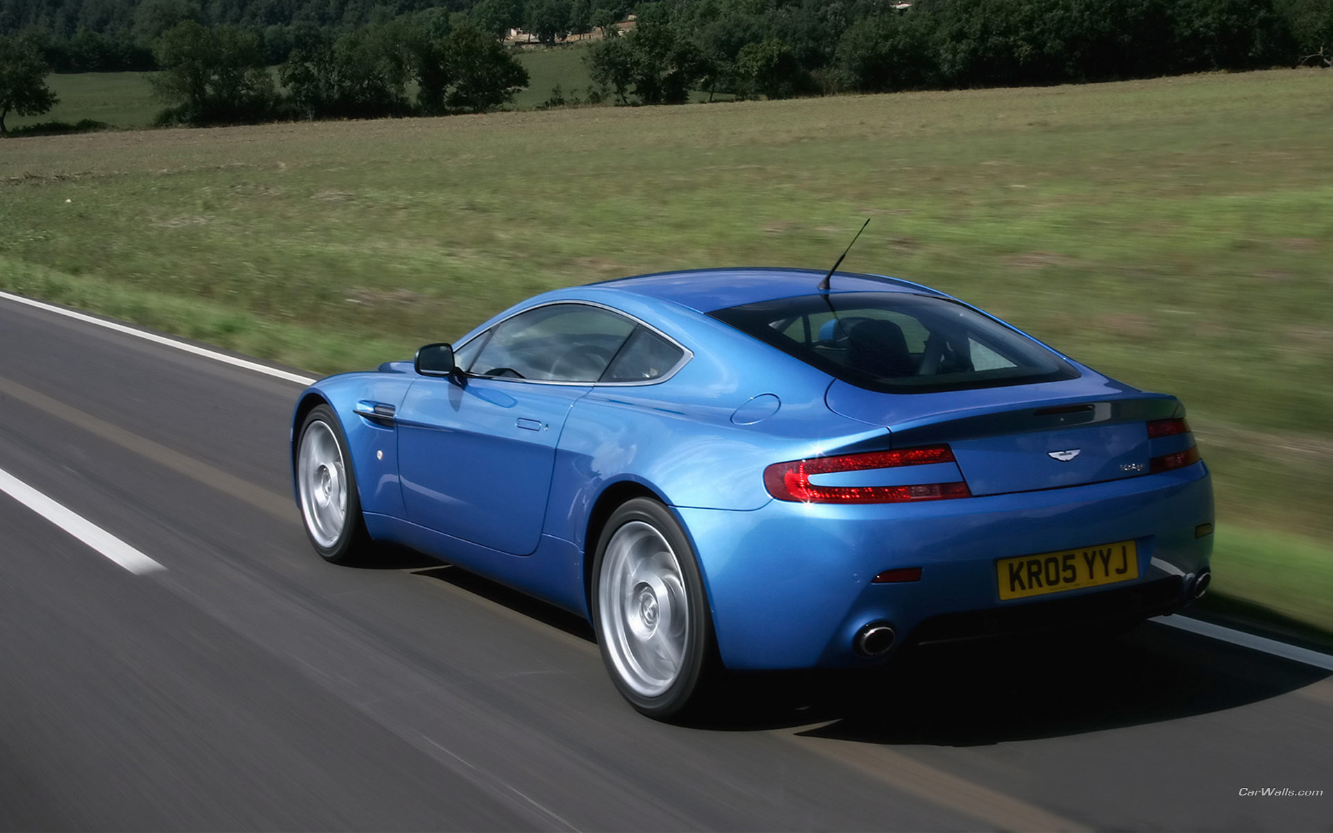 Download High quality AM Vantage V8 blue Aston Martin wallpaper / 1920x1200