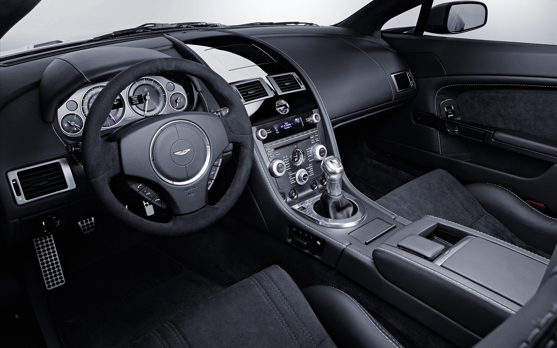Download full size black leather interior Aston Martin wallpaper / 1920x1200
