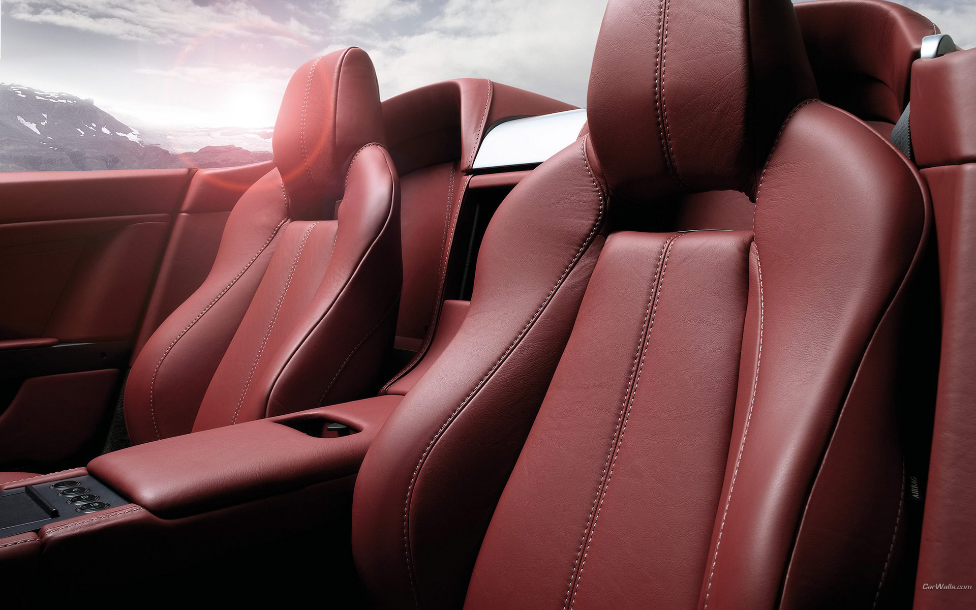 Download HQ Vantage Roadster red leather interior Aston Martin wallpaper / 1920x1200