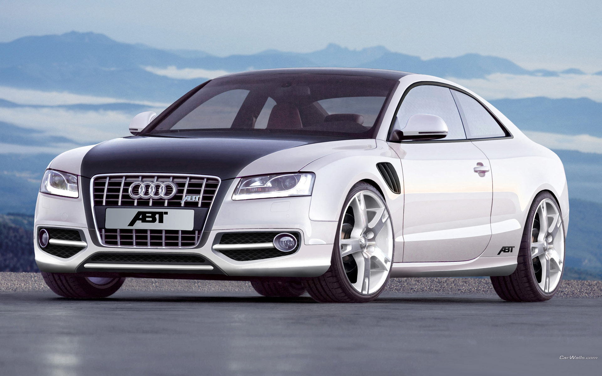 Download High quality AS5 ABT front white Audi wallpaper / 1920x1200