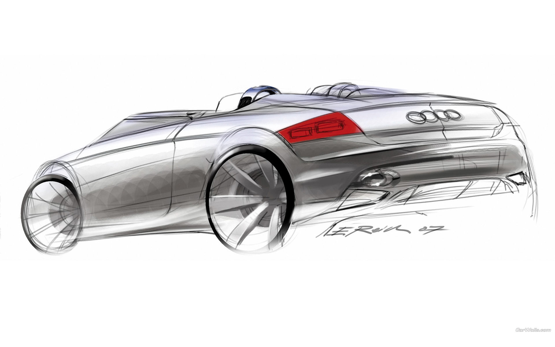 Download full size TT clubsport design, draft, outline drawing Audi wallpaper / 1920x1200