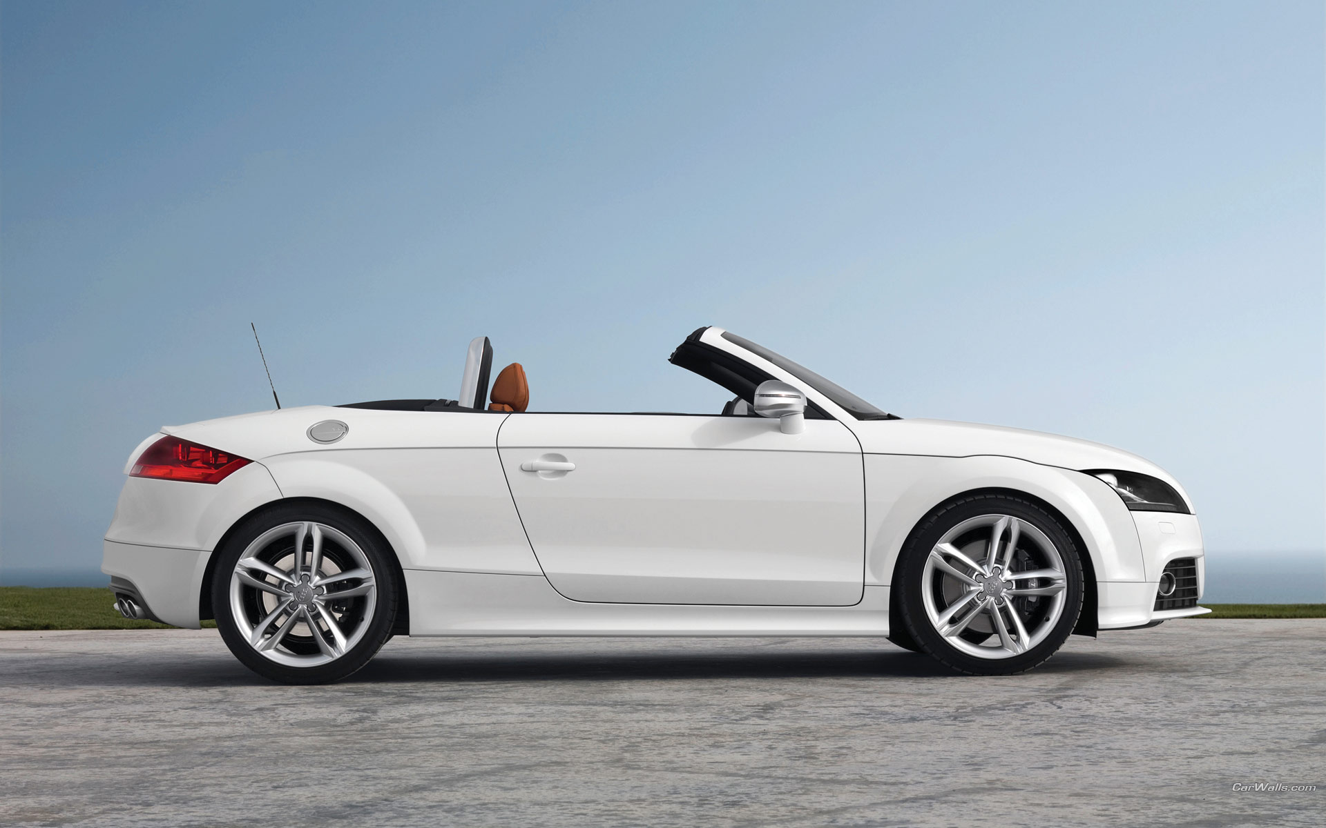 Download High quality TT S white coupe cabriolet side Audi wallpaper / 1920x1200