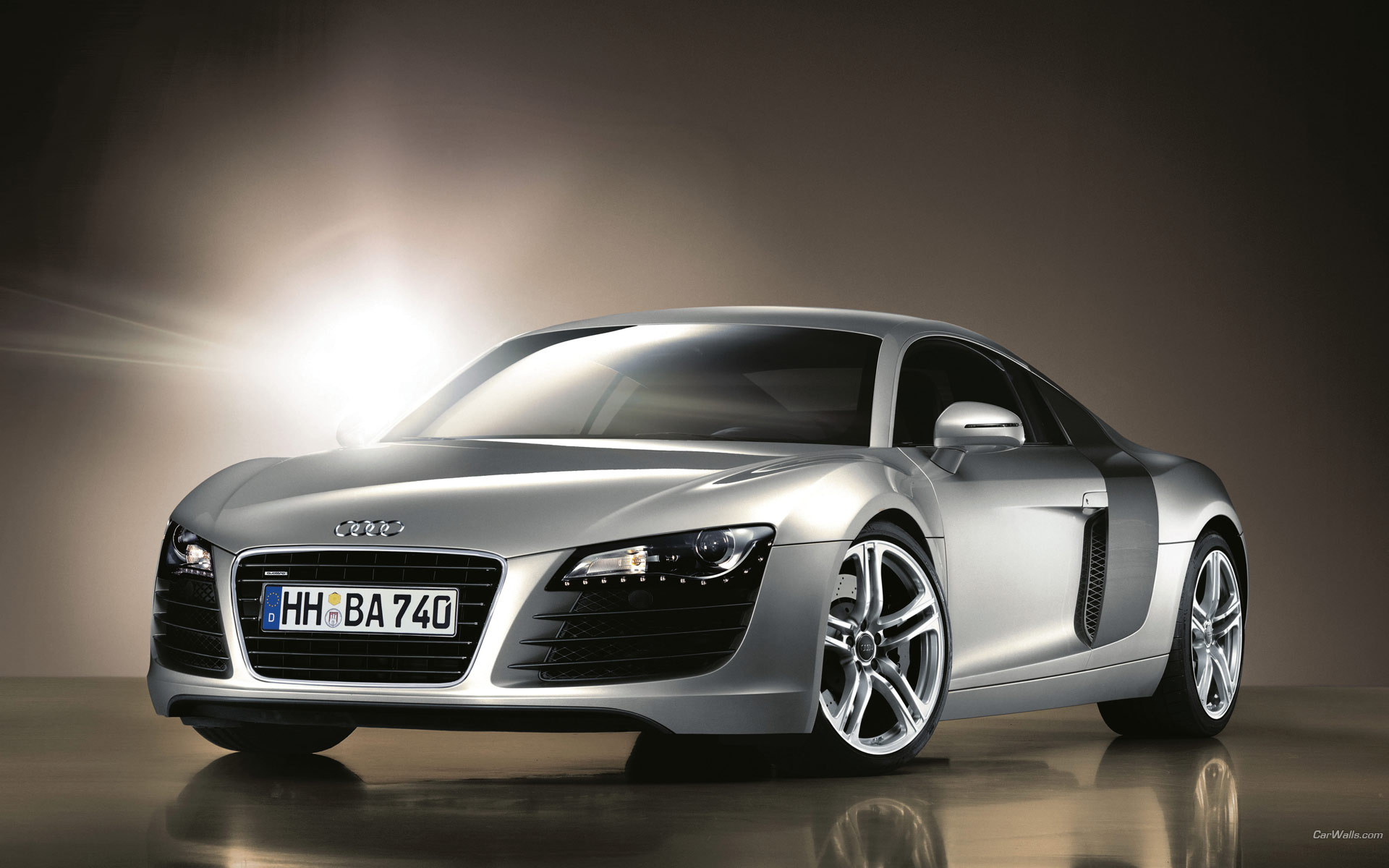 Download full size R8 silver front Audi wallpaper / 1920x1200