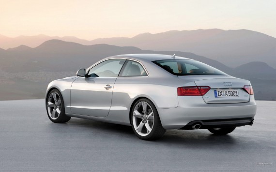 Free Send to Mobile Phone A5 side white Audi wallpaper num.174