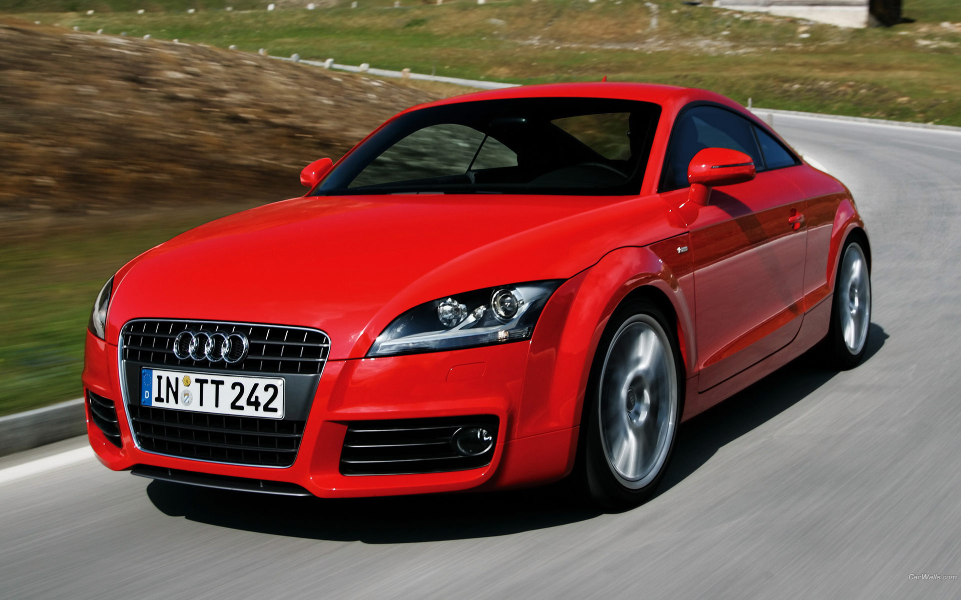 Download full size TT red coupe Audi wallpaper / 1920x1200