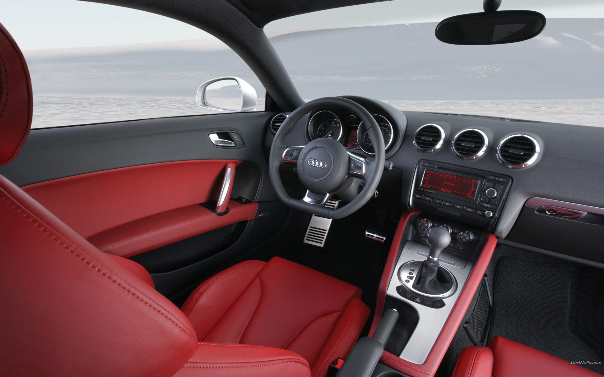 Download full size TT red leather saloon Audi wallpaper / 1920x1200