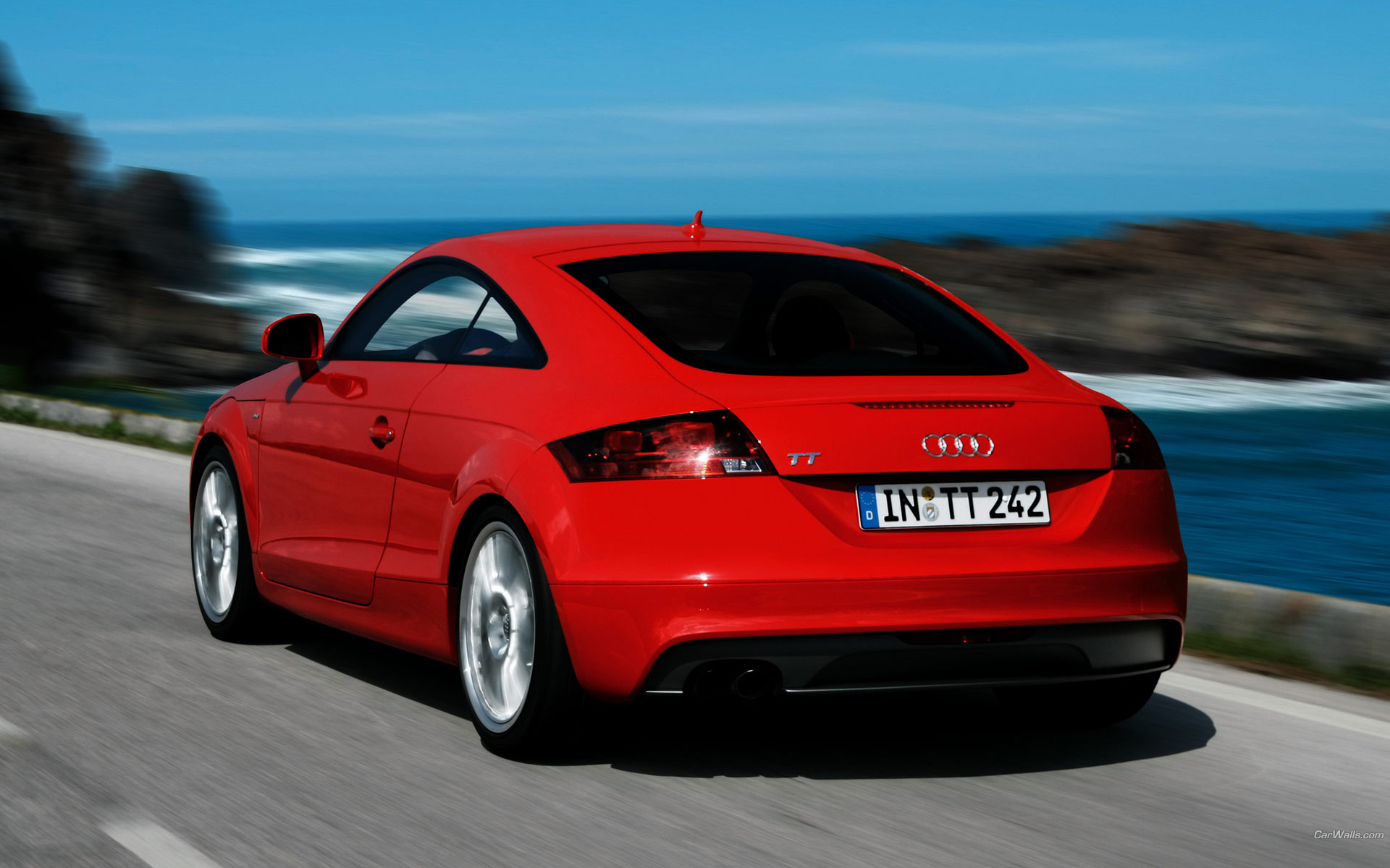 Download HQ TT red coupe back Audi wallpaper / 1920x1200