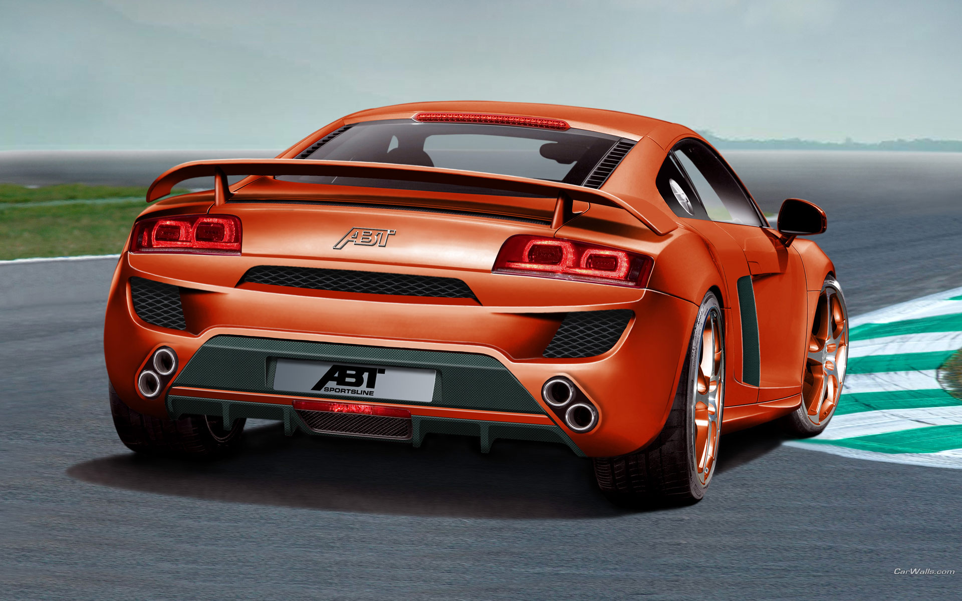 Download High quality R8 ABT orange back sportsline Audi wallpaper / 1920x1200