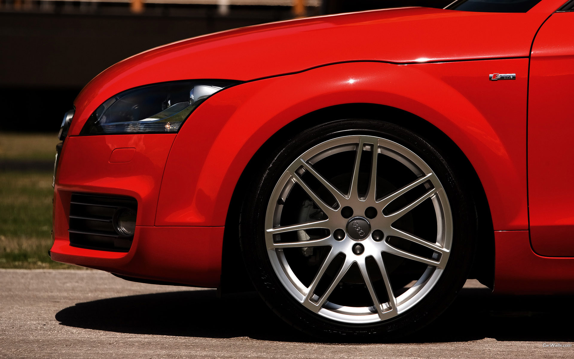 Download full size TT red coupe wheel Audi wallpaper / 1920x1200