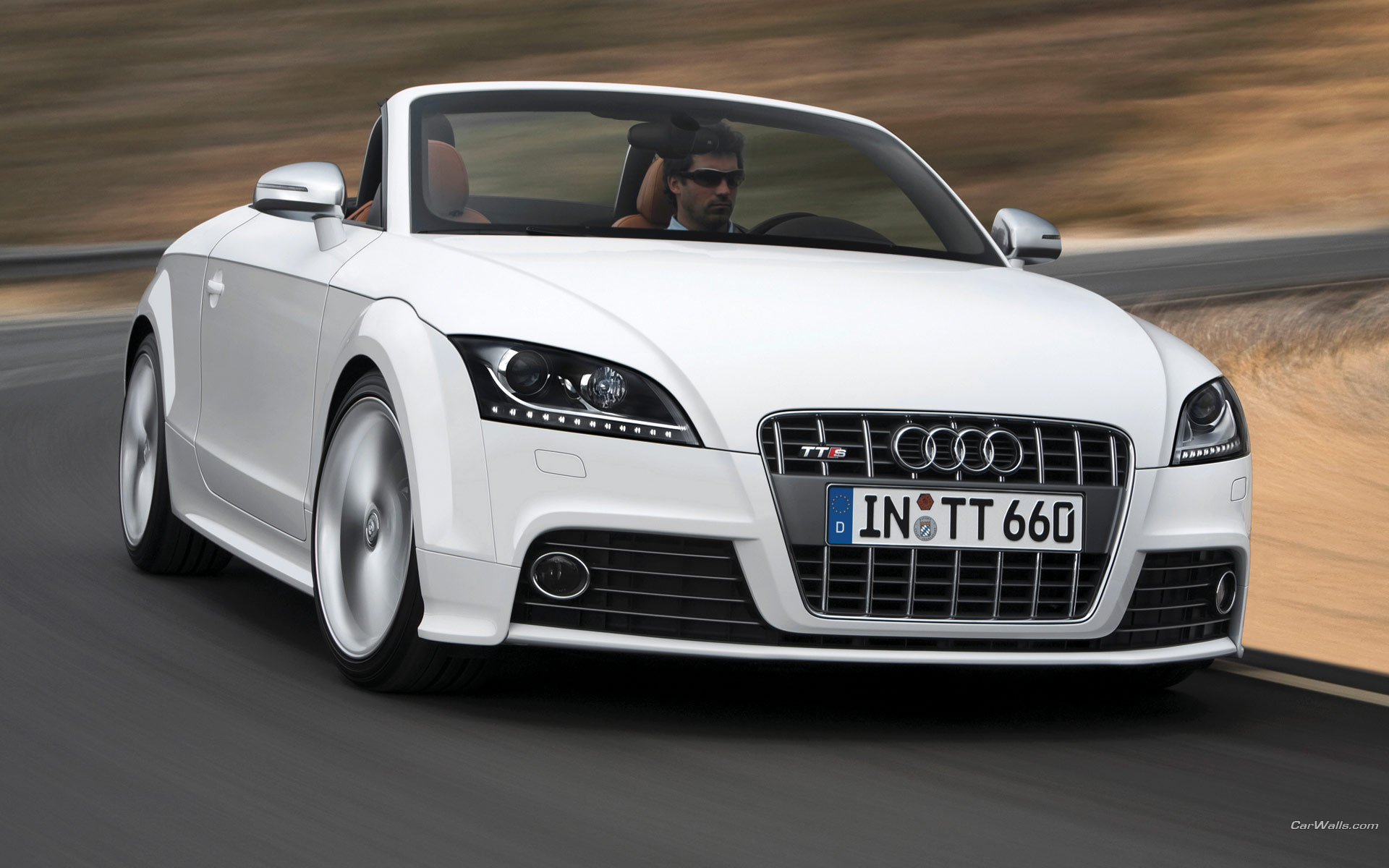 Download full size TT S white coupe cabriolet front Audi wallpaper / 1920x1200