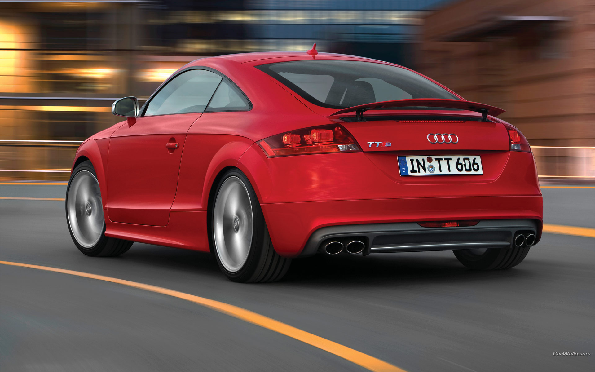 Download High quality TT S red coupe back Audi wallpaper / 1920x1200