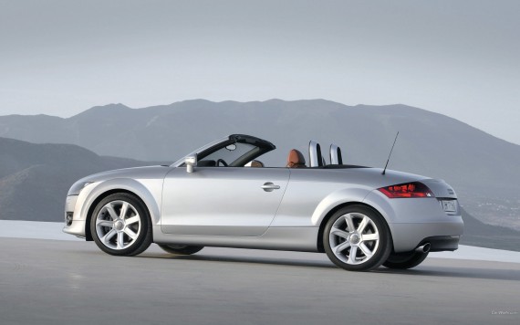 Free Send to Mobile Phone TT white roadster side Audi wallpaper num.122