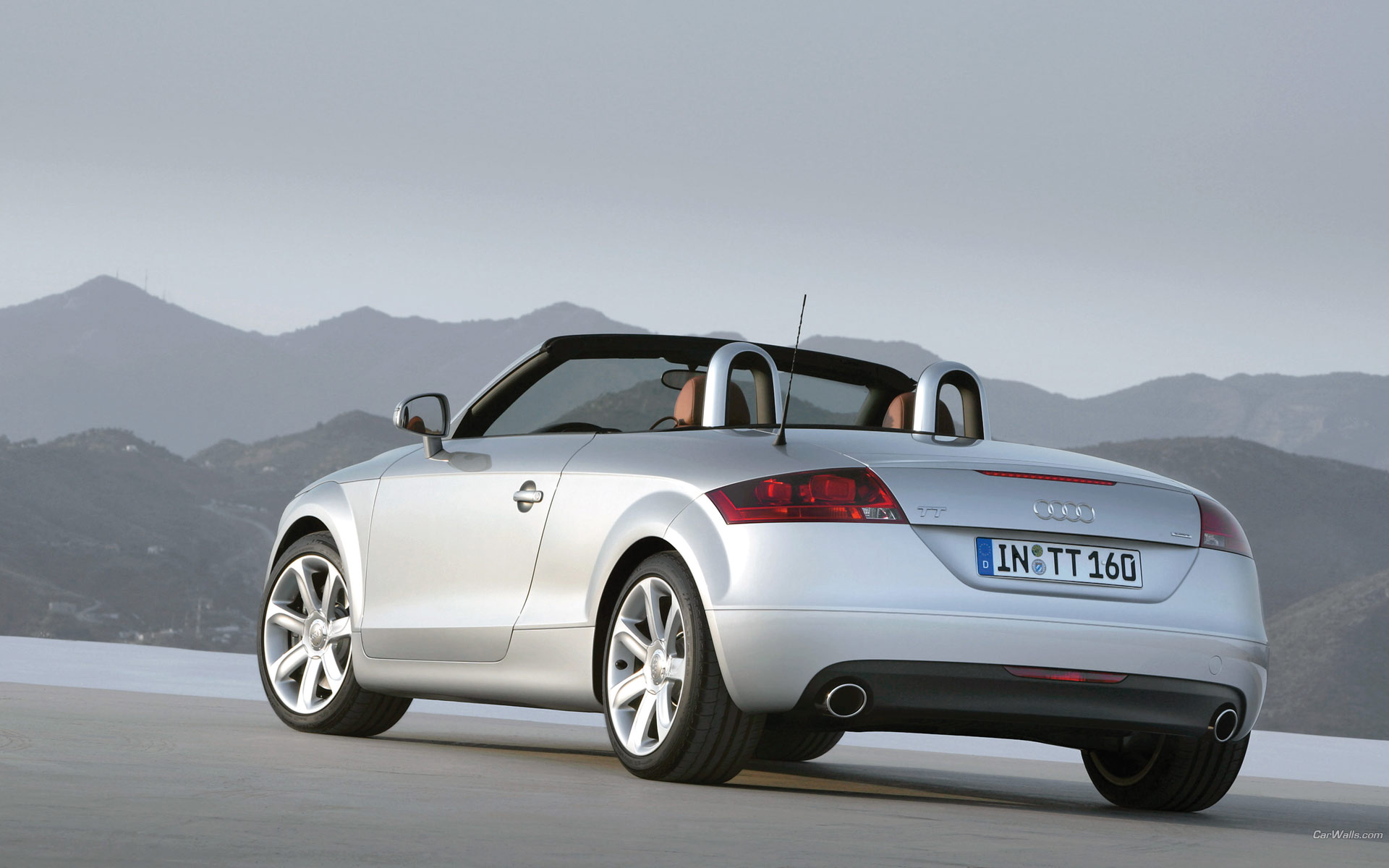 Download High quality TT white roadster back Audi wallpaper / 1920x1200