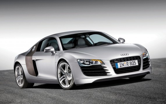 Free Send to Mobile Phone R8 silver front Audi wallpaper num.256