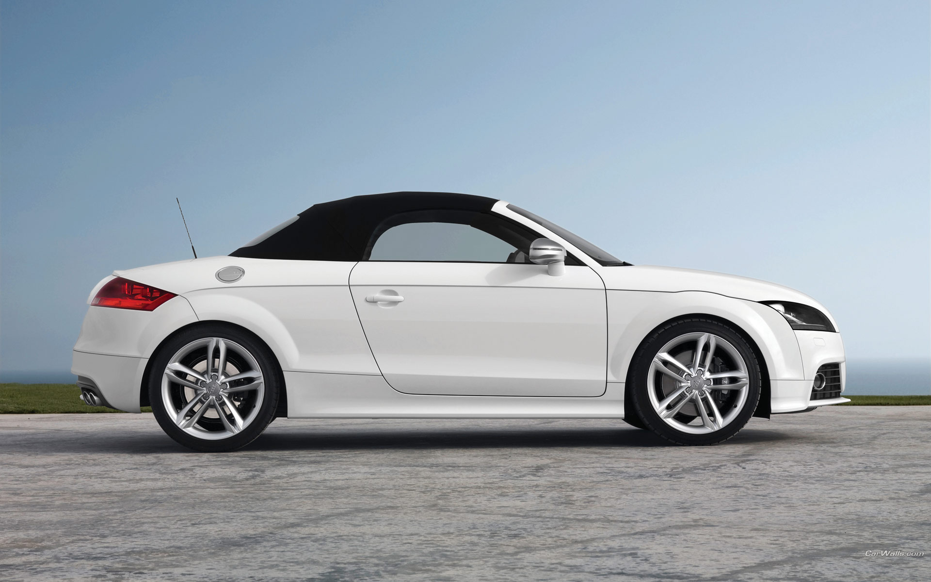 Download High quality TT S white coupe cabriolet side Audi wallpaper / 1920x1200