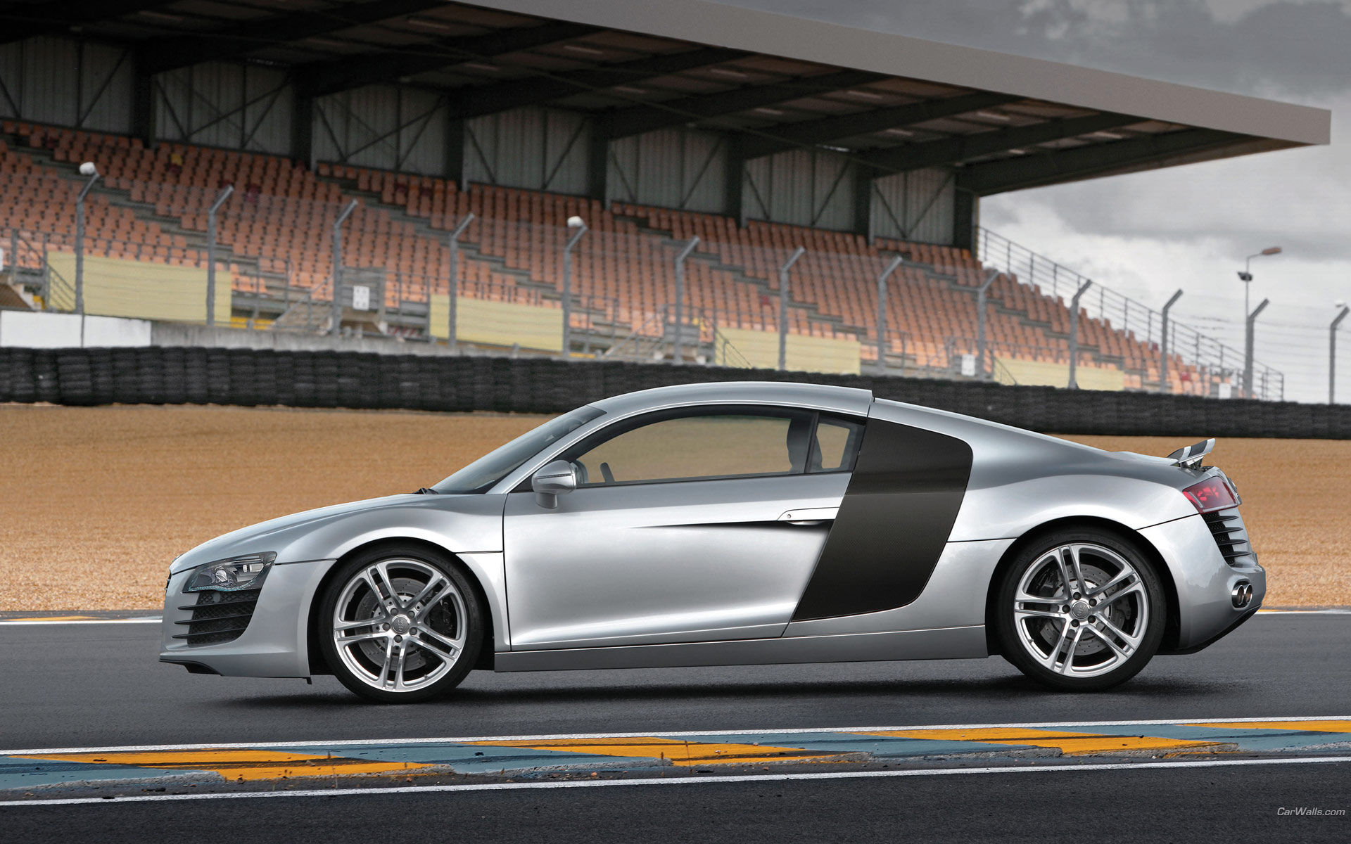 Download HQ R8 side stadium Audi wallpaper / 1920x1200