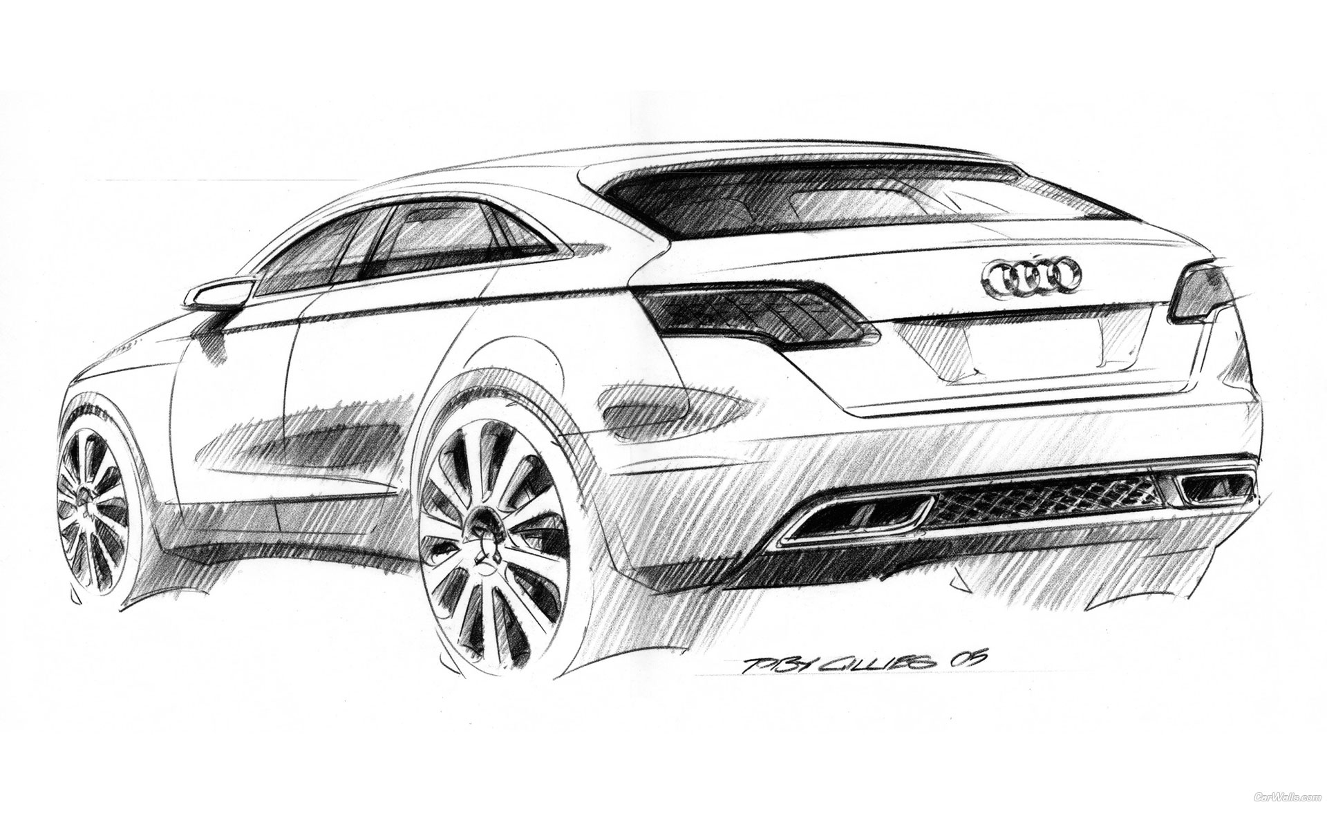 Download HQ Roadjet drawing sketch scheme Audi wallpaper / 1920x1200