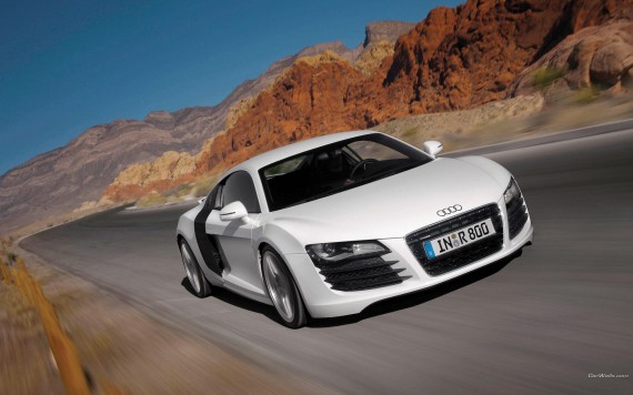 Free Send to Mobile Phone R8 white coupe Audi wallpaper num.268