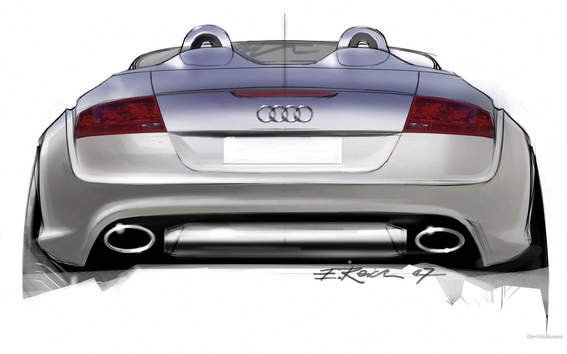 Download High quality TT clubsport design, draft, outline drawing Audi wallpaper / 1920x1200