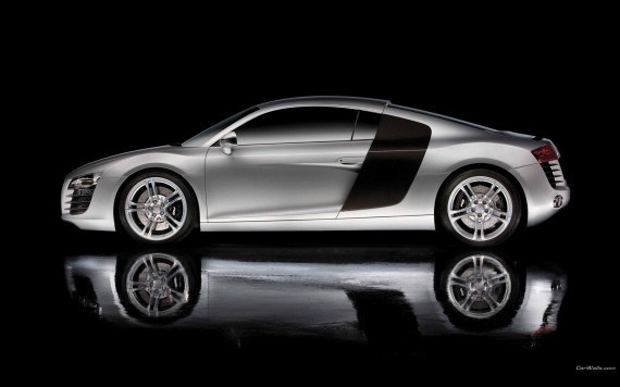 Free Send to Mobile Phone R8 silver side Audi wallpaper num.261