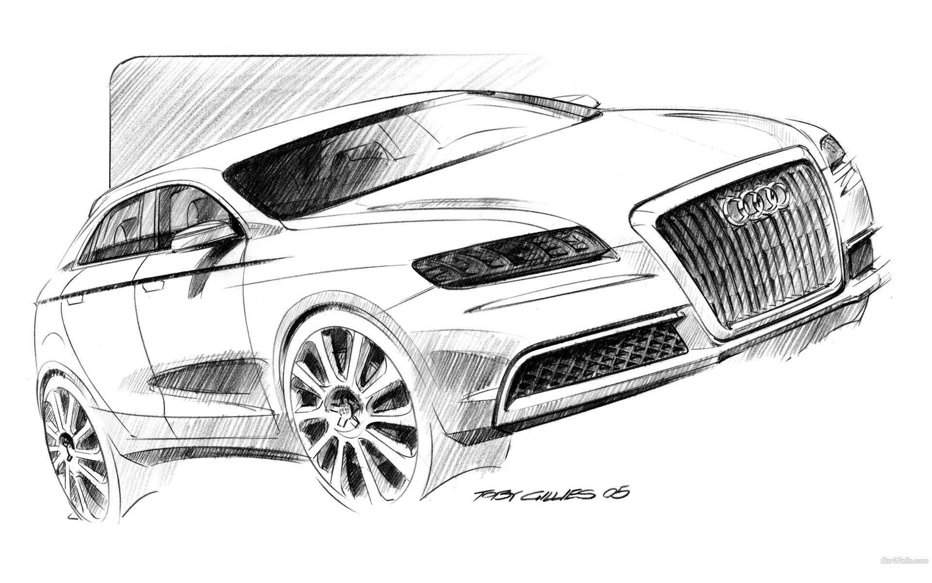 Download High quality Roadjet drawing sketch scheme Audi wallpaper / 1920x1200