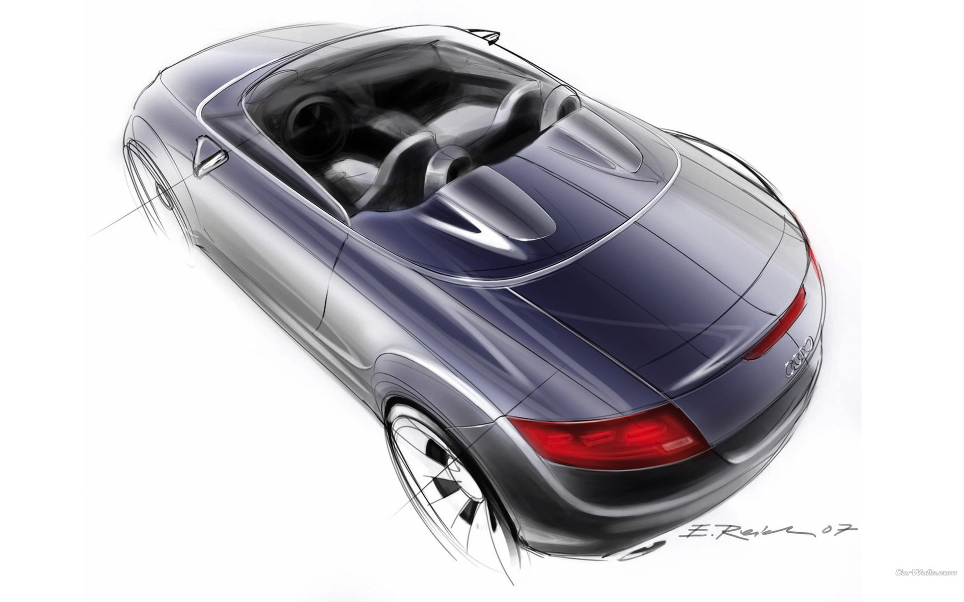 Download High quality TT clubsport design, draft, outline drawing Audi wallpaper / 1920x1200