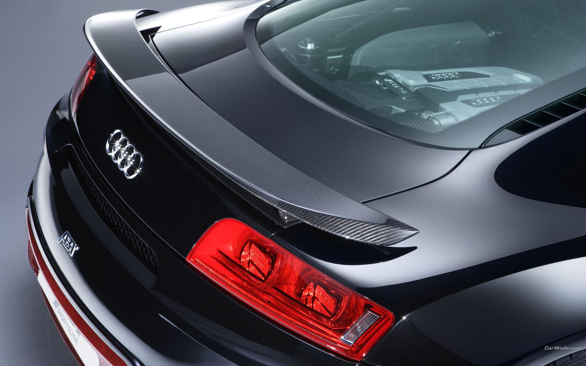 Download HQ R8 ABT black spoiler Audi wallpaper / 1920x1200