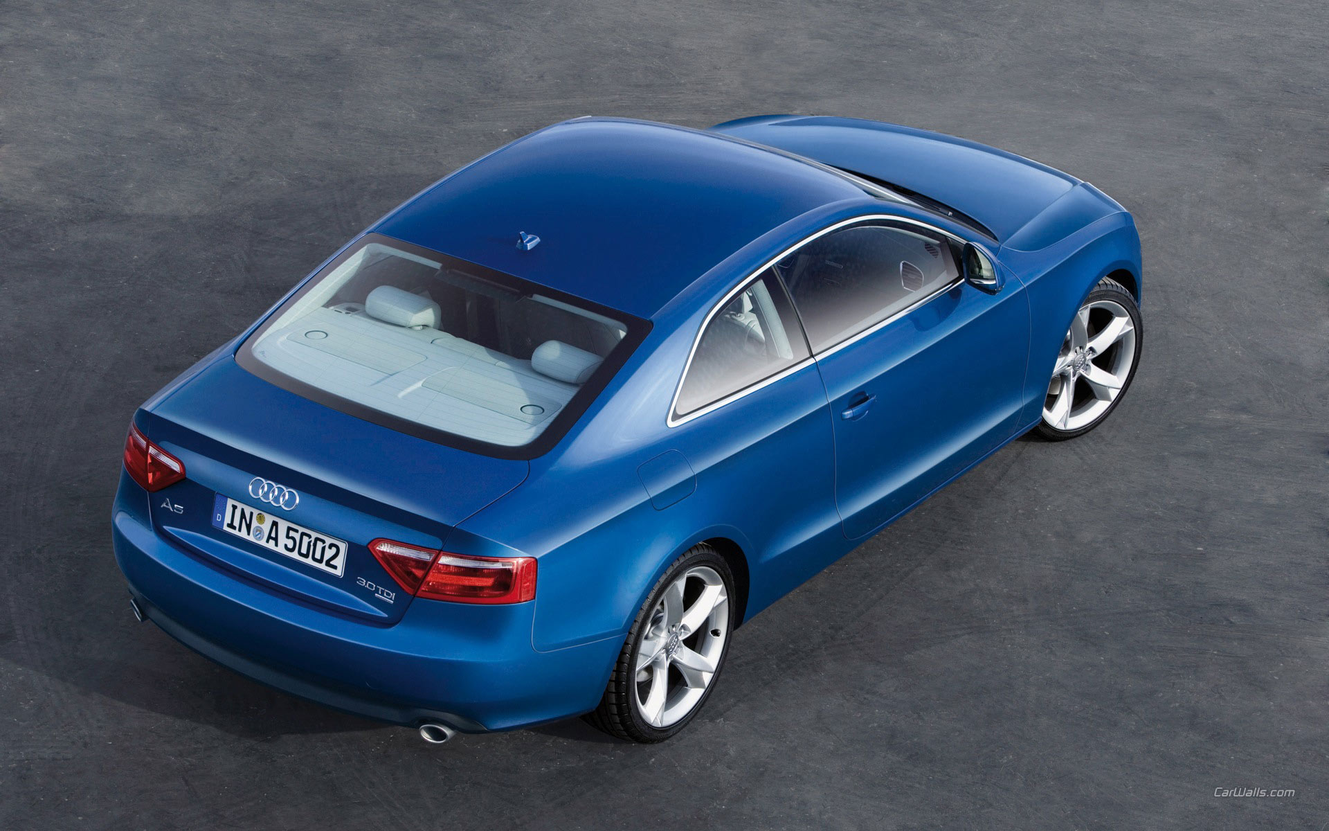 Download High quality A5 OK 2007 blue back Audi wallpaper / 1920x1200