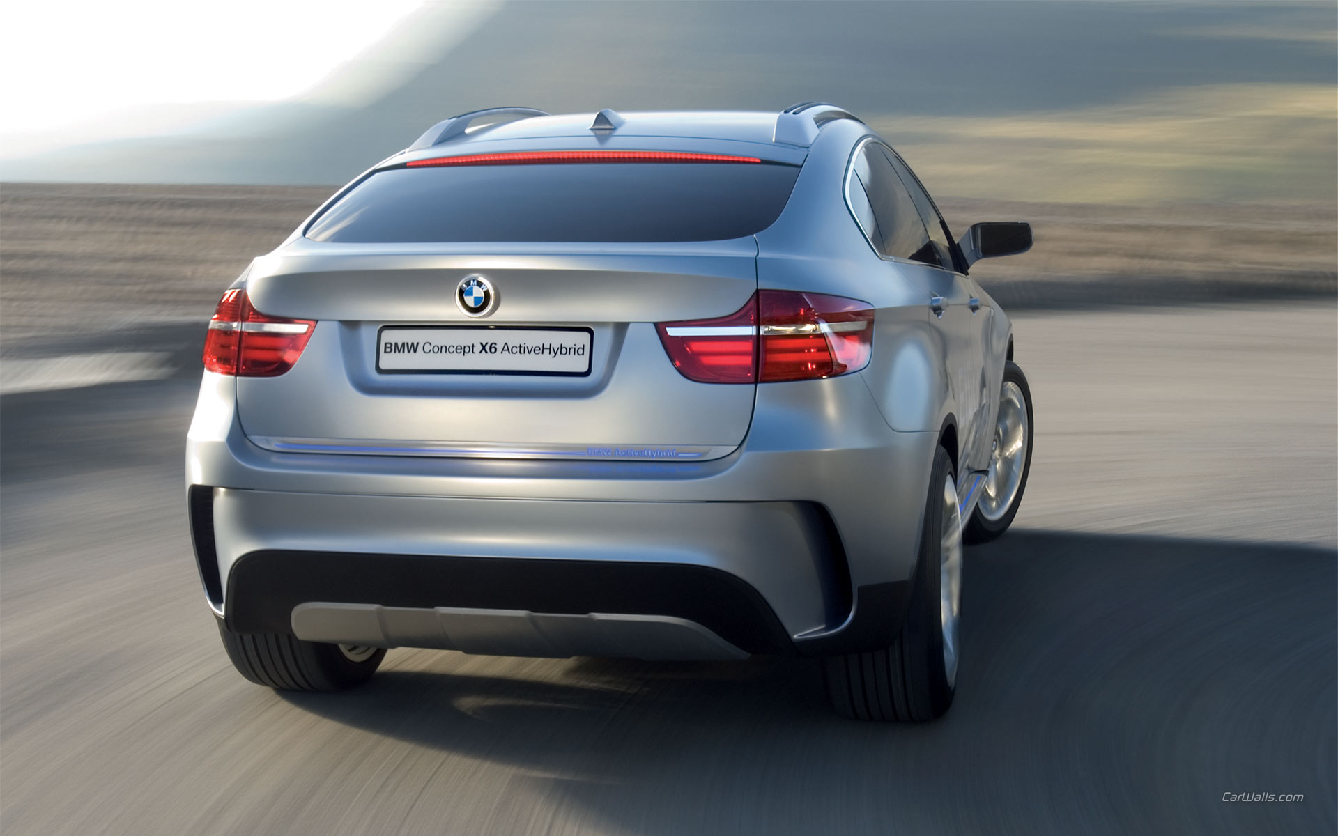 Download High quality X6 Concept ActiveHybrid silver back Bmw wallpaper / 1920x1200