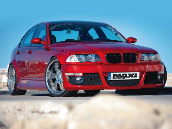 Free Send to Mobile Phone red maxi tuning Bmw wallpaper num.232