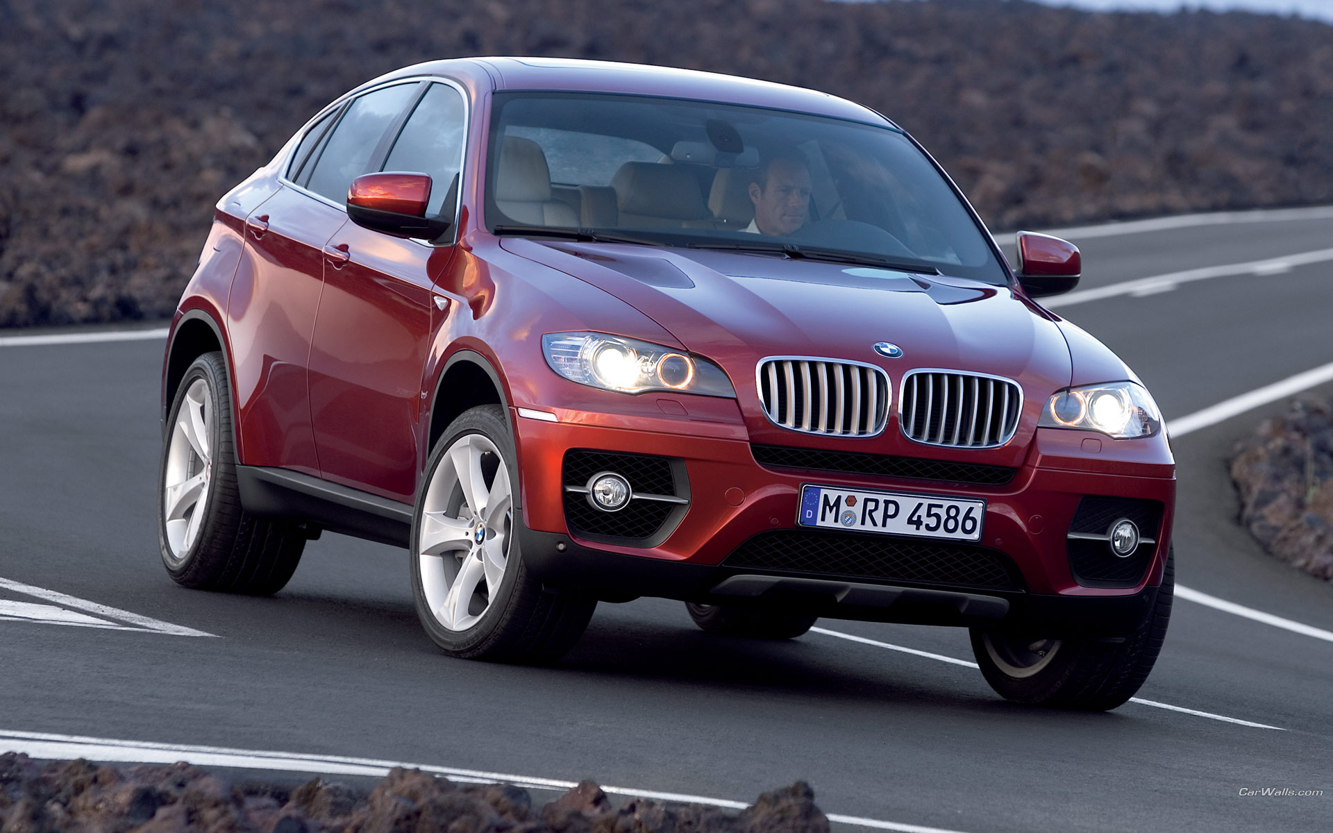 Download High quality X6 red front road Bmw wallpaper / 1920x1200