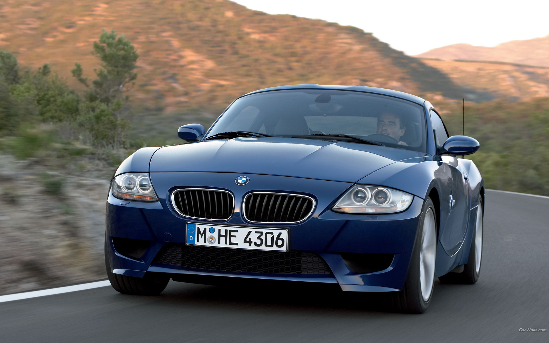 Download full size Z4 coupeM blue front road Bmw wallpaper / 1920x1200