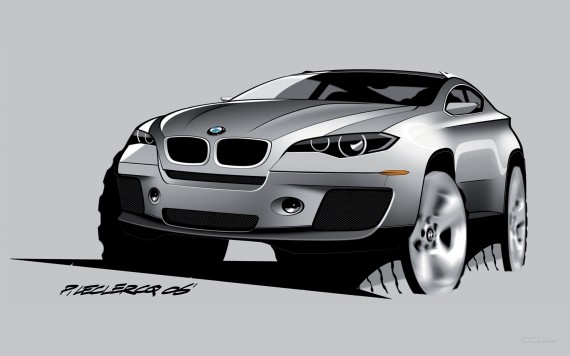 Free Send to Mobile Phone X6 Concept sketch design draft outline Bmw wallpaper num.281