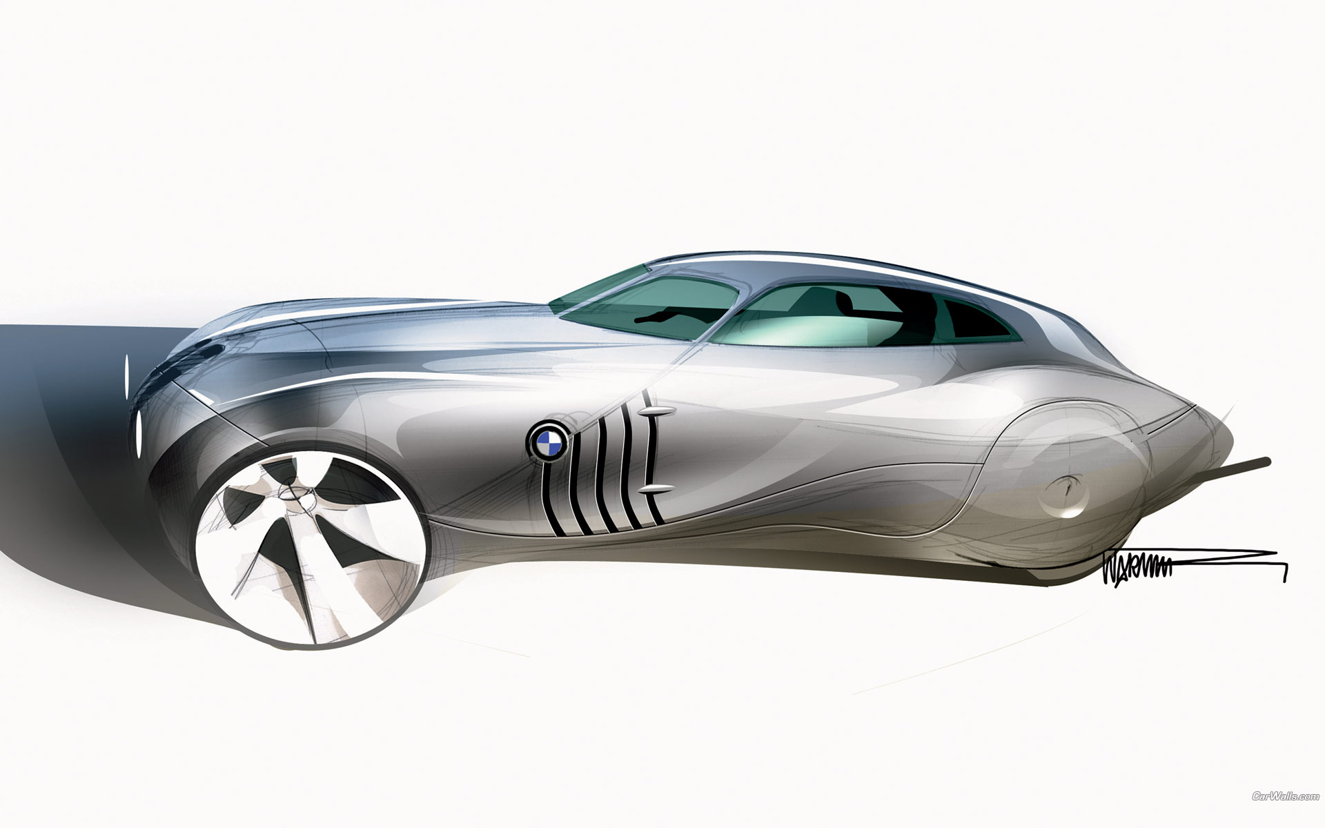 Download full size Mille Miglia futuristic prototype sketch Bmw wallpaper / 1920x1200