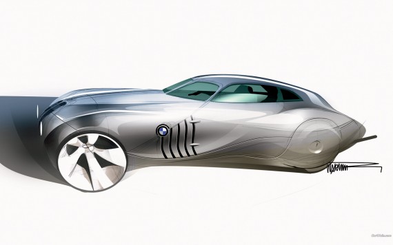 Free Send to Mobile Phone Mille Miglia futuristic prototype sketch Bmw wallpaper num.371